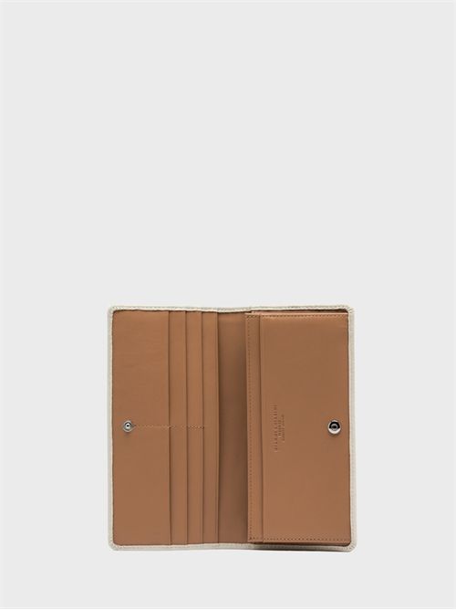 Maxi grain leather wallet with snap button GIANNI CHIARINI MARCELLA | PF5041TKLSABBIA